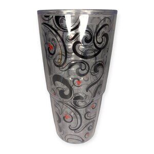 Tervis 24 oz Tumbler Black Swirl w/Red Berries No Lid